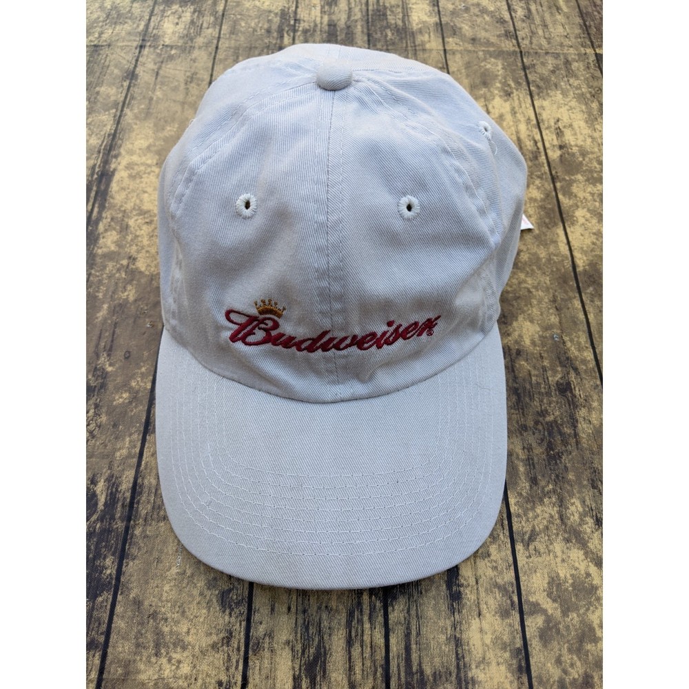 Vintage Anheuser-Busch Budweiser 2005 Official Product Khaki Strap Dad Hat